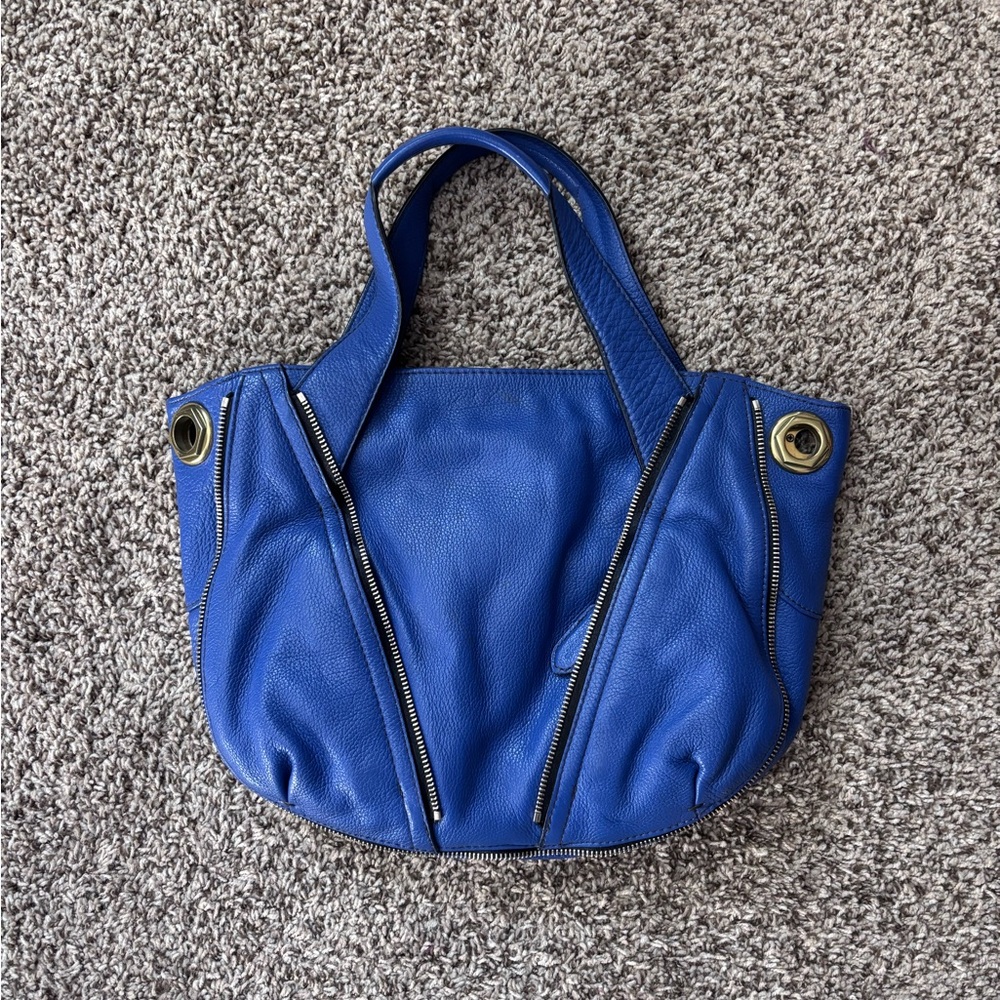 orYANY Lian Blue Leather Satchel purse